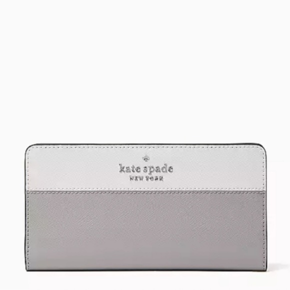Kate Spade White and Grey Staci Large Wallet - Picture 1 of 4